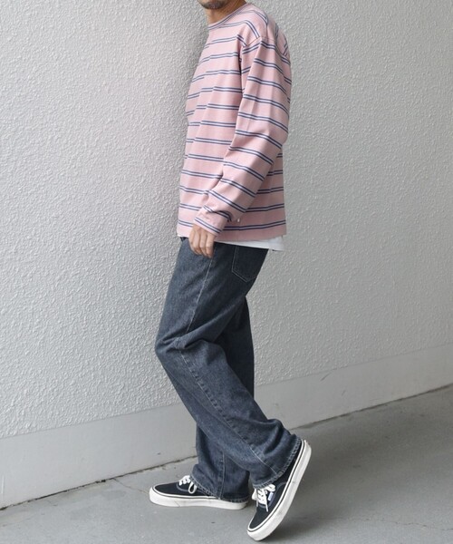 SHIPS any(シップス エニィ)の「【SHIPS any別注】sports wear: レトロ カラー ボーダー Tシャツ (ロンT)◇(Tシャツ/カットソー・メンズ・ブルー/ホワイト/ライトグリーン/ピンク/パープル・SMALL/MEDIUM/LARGE)」の13枚目の写真