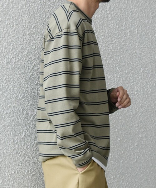 SHIPS any(シップス エニィ)の「【SHIPS any別注】sports wear: レトロ カラー ボーダー Tシャツ (ロンT)◇(Tシャツ/カットソー・メンズ・ブルー/ホワイト/ライトグリーン/ピンク/パープル・SMALL/MEDIUM/LARGE)」の20枚目の写真