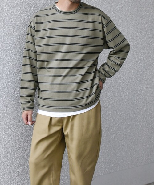 SHIPS any(シップス エニィ)の「【SHIPS any別注】sports wear: レトロ カラー ボーダー Tシャツ (ロンT)◇(Tシャツ/カットソー・メンズ・ブルー/ホワイト/ライトグリーン/ピンク/パープル・SMALL/MEDIUM/LARGE)」の21枚目の写真