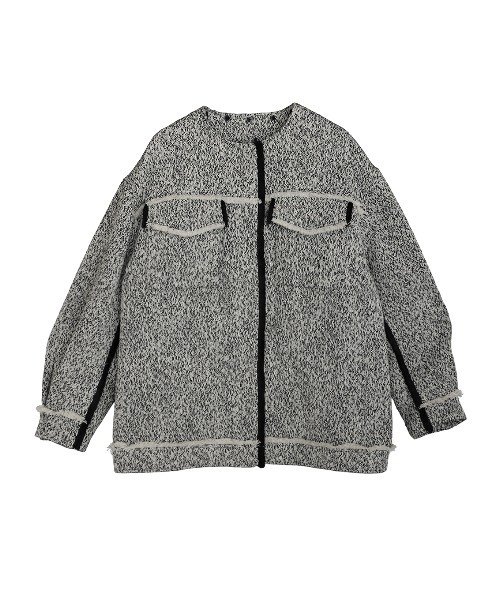 セール】OTONA MUSE FRINGE TWEED OVER JACKET（その他アウター