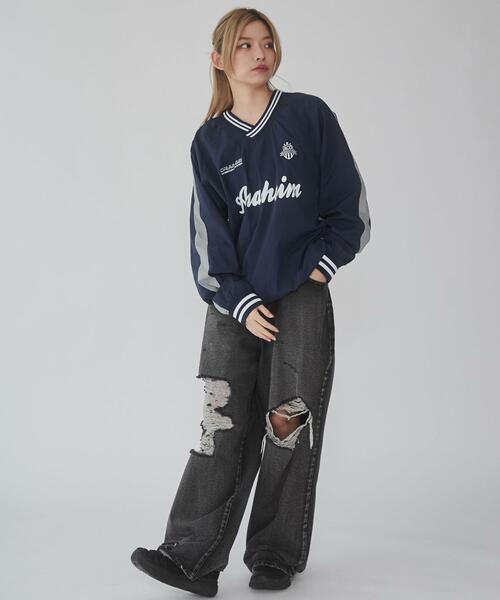 WEGO/【25年春夏新作】ナイロングラフィックプルオーバー