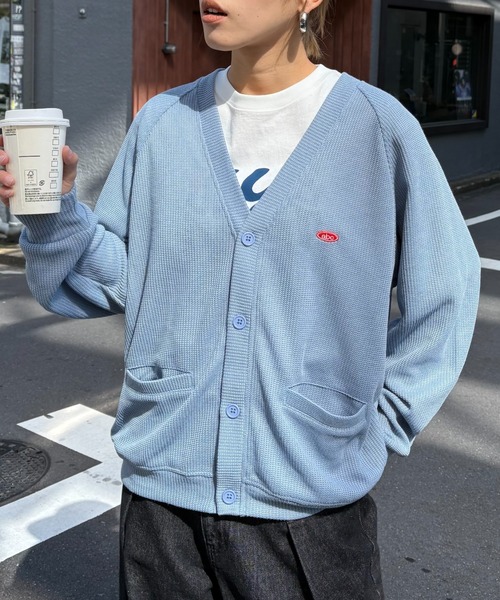 CIAOPANIC TYPY(チャオパニックティピー)の「■【UNISEX】カットメッシュカーディガン(カーディガン/ボレロ・メンズ・グレー/ブルー/ネイビー・MEDIUM/LARGE)」の3枚目の写真