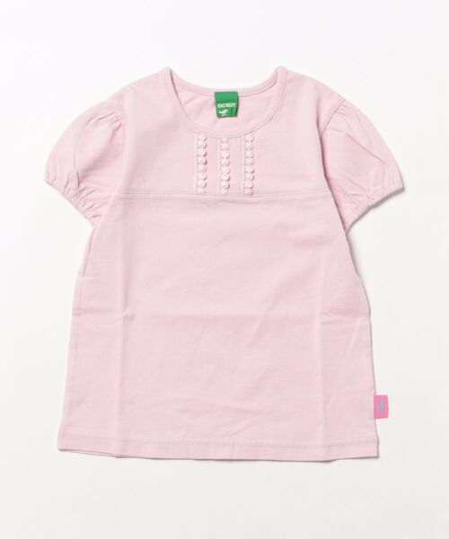 RAGMART(ラグマート)の「キャップスリーブTシャツ(Tシャツ/カットソー・キッズ・ピンク/オフホワイト・130cm/120cm/100cm/110cm)」の1枚目の写真