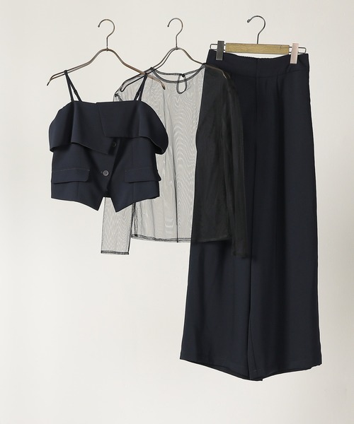 マルチウェイ チュールトップス ビスチェ パンツ 3点 セットアップ