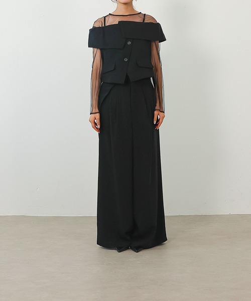 マルチウェイ チュールトップス ビスチェ パンツ 3点 セットアップ