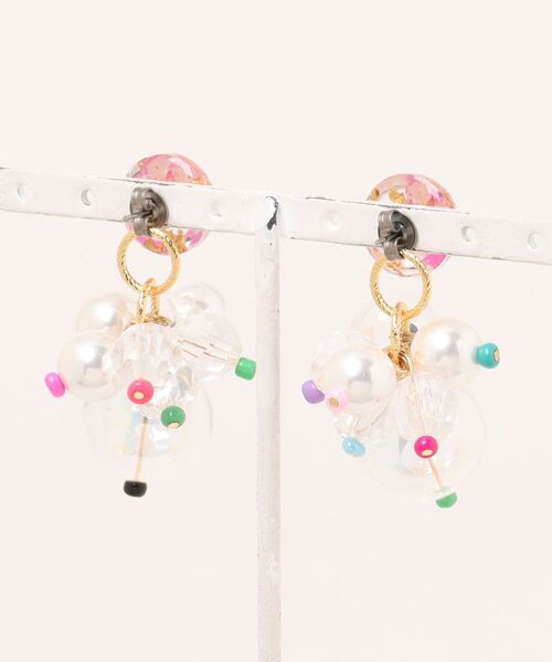 tone(トーン)の「【masamiyabi】ドライフラワーシャボンピアス(MA)(ピアス(両耳用)・レディース・ピンク/パープル・FREE)」の5枚目の写真