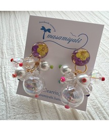 【masamiyabi】ドライフラワーシャボンピアス(MA)