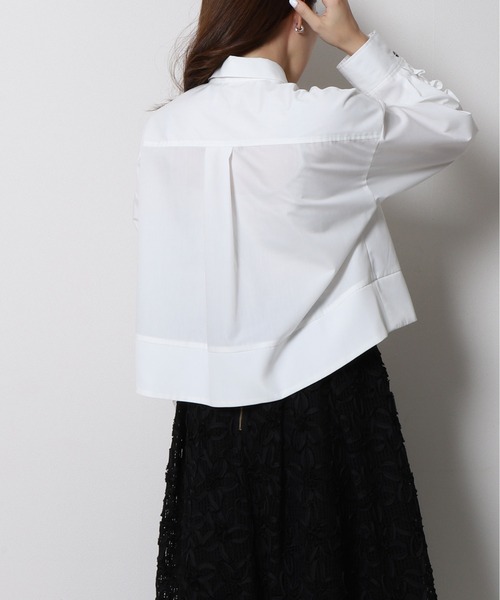 Re.Verofonna（ヴェロフォンナ）の「クロップドフリルブラウス（シャツ/ブラウス・レディース・ネイビー/ブルー系その他/ホワイト/ピンク・MEDIUM）」の6枚目の写真
