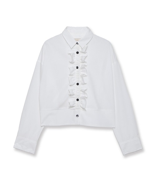 n. 様 ヴェロフォンナ　フリルクロップドシャツ セール】クロップドフリルブラウス（シャツ/ブラウス）｜Re.Verofonna