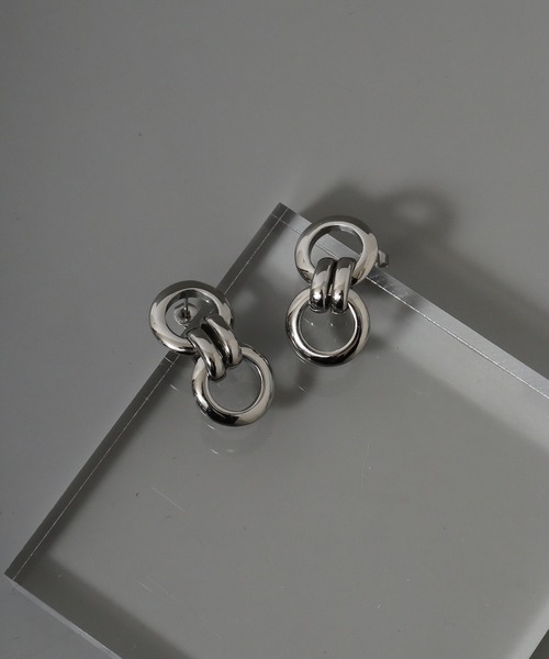 blancotokyo 2点セット 日本製 金属アレルギー対策 サージカル ステンレス 316L 大振りチェーン ピアス 男女兼用