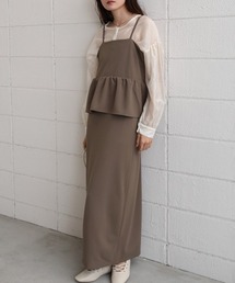 Bab | 【S・Mサイズ展開】イージージョーゼットペプラムキャミワンピース(ワンピース)