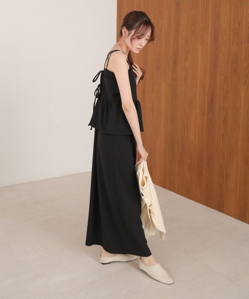 Bab(バブ)の「【S・Mサイズ展開】【マタニティ】【イージーケア】イージージョーゼットペプラムキャミワンピース(ワンピース・レディース・モカ/ブルー/アイボリー/ブラック・S/M)」の18枚目の写真