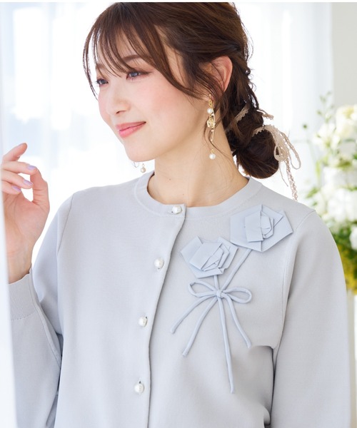 フラワーニットカーディガン