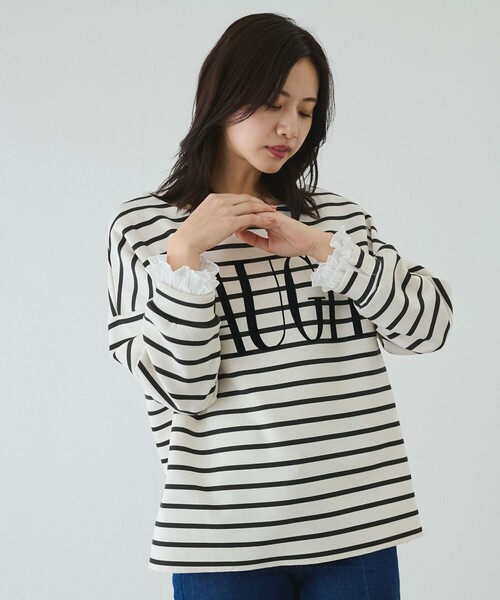 Jayro（ジャイロ）の「フロッキロゴプルオーバー（Tシャツ/カットソー・レディース・ブラック/グレー/ホワイト系その他/ベージュ系その他・M）」の7枚目の写真