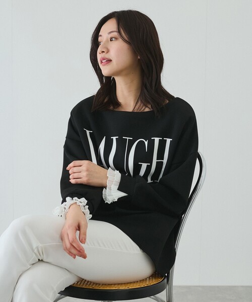 Jayro（ジャイロ）の「フロッキロゴプルオーバー（Tシャツ/カットソー・レディース・ブラック/グレー/ホワイト系その他/ベージュ系その他・M）」の16枚目の写真