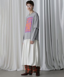 ROSE BUD([Yobh)(OKIRAKU×ROSEBUD)GRAPHIC PRINT DOCKING ONE-PIECE(s[X)
