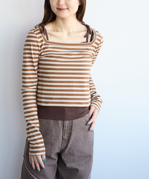 ENFOLD エンフォルド SHIRT LAYERED T-SHIRT シャツレイヤードT