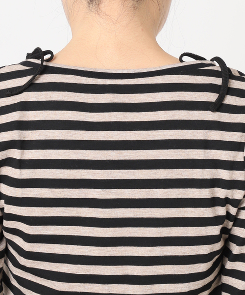 JOINT WORKS（ジョイントワークス）の「ボーダーレイヤードトップス（Tシャツ/カットソー・レディース・ブラウン/キャメル・FREE）」の14枚目の写真