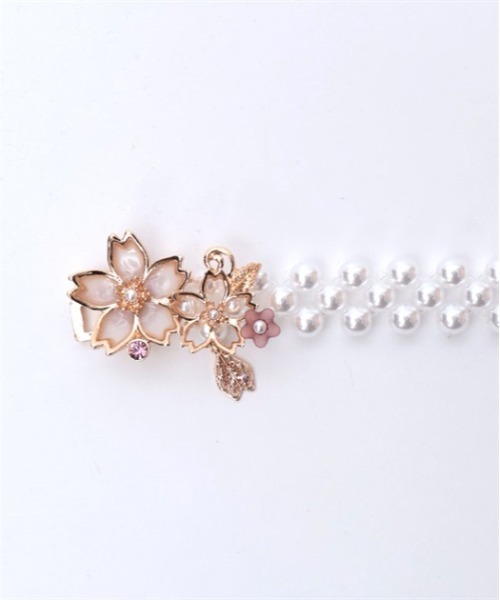 axes femme（アクシーズファム）の「サクラ装飾パールゴムベルト（ベルト・レディース・ピンク/ホワイト・FREE）」の14枚目の写真