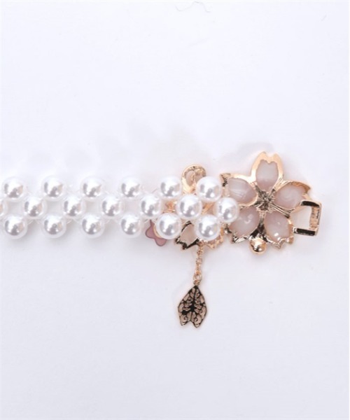 axes femme（アクシーズファム）の「サクラ装飾パールゴムベルト（ベルト・レディース・ピンク/ホワイト・FREE）」の9枚目の写真