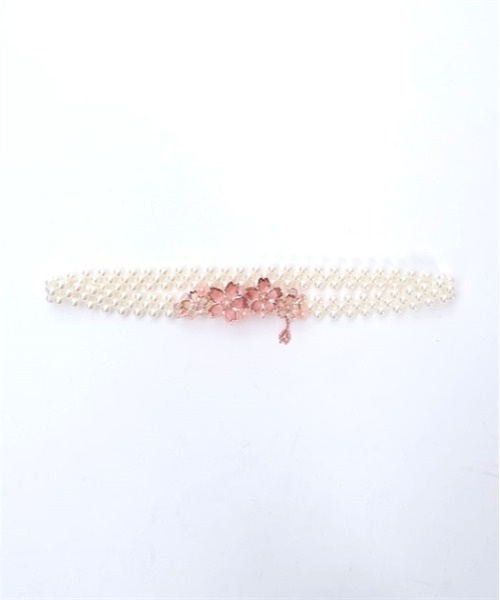 axes femme（アクシーズファム）の「サクラ装飾パールゴムベルト（ベルト・レディース・ピンク/ホワイト・FREE）」の10枚目の写真