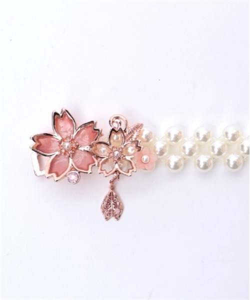 axes femme（アクシーズファム）の「サクラ装飾パールゴムベルト（ベルト・レディース・ピンク/ホワイト・FREE）」の11枚目の写真