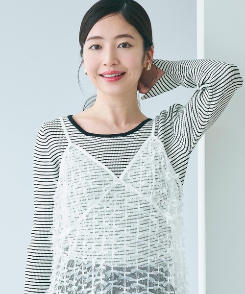 coca(coca)(コカ)の「【WEB限定セール】チュールリボンキャミソールドレス(ワンピース・レディース・ブラック/ホワイト・ONE SIZE)」の12枚目の写真