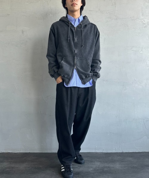 JEANS FACTORY Clothes（ジーンズファクトリークローズ）の「[Jeans Factory Clothes/ジーンズファクトリークローズ] ケミカル加工 フェードスウェットジップパーカー（スウェット・レディース・ブラック/ネイビー/ホワイト・M/L）」の5枚目の写真