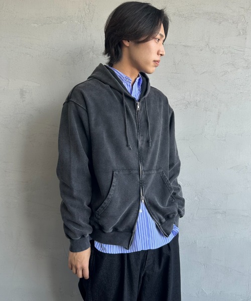 JEANS FACTORY Clothes（ジーンズファクトリークローズ）の「[Jeans Factory Clothes/ジーンズファクトリークローズ] ケミカル加工 フェードスウェットジップパーカー（スウェット・レディース・ブラック/ネイビー/ホワイト・M/L）」の19枚目の写真