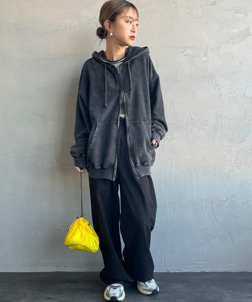 JEANS FACTORY Clothes（ジーンズファクトリークローズ）の「[Jeans Factory Clothes/ジーンズファクトリークローズ] ケミカル加工 フェードスウェットジップパーカー（スウェット・レディース・ブラック/ネイビー/ホワイト・M/L）」の13枚目の写真