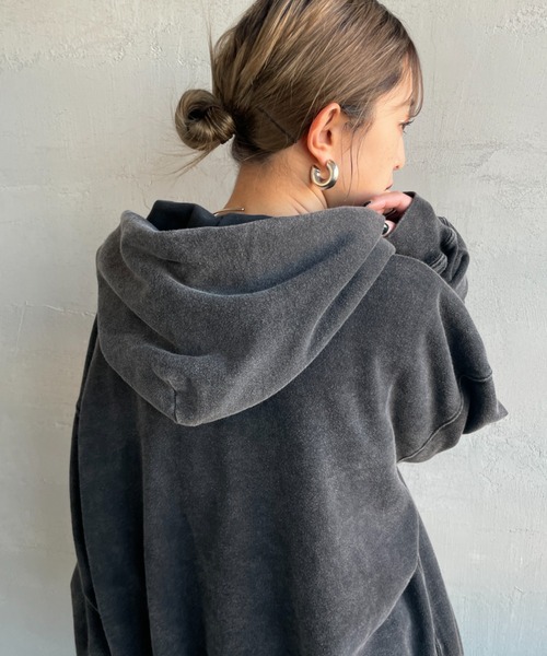 JEANS FACTORY Clothes（ジーンズファクトリークローズ）の「[Jeans Factory Clothes/ジーンズファクトリークローズ] ケミカル加工 フェードスウェットジップパーカー（スウェット・レディース・ブラック/ネイビー/ホワイト・M/L）」の18枚目の写真