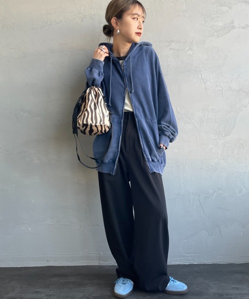 JEANS FACTORY Clothes（ジーンズファクトリークローズ）の「[Jeans Factory Clothes/ジーンズファクトリークローズ] ケミカル加工 フェードスウェットジップパーカー（スウェット・レディース・ブラック/ネイビー/ホワイト・M/L）」の6枚目の写真
