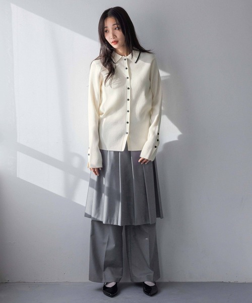 LOWRYS FARM（ローリーズファーム）の「プリーツスカート&パンツ　 310466（その他パンツ・レディース・ブラック/チャコールグレー・FREE）」の3枚目の写真