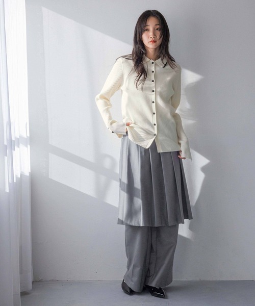 LOWRYS FARM（ローリーズファーム）の「プリーツスカート&パンツ　 310466（その他パンツ・レディース・ブラック/チャコールグレー・FREE）」の5枚目の写真