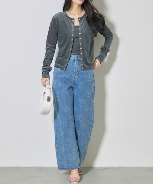 turquoise blue  S size   新品未使用品‼️ワイドパンツ ライトデニムストレートワイドパンツ[品番：AZLW0021896]｜AZUL