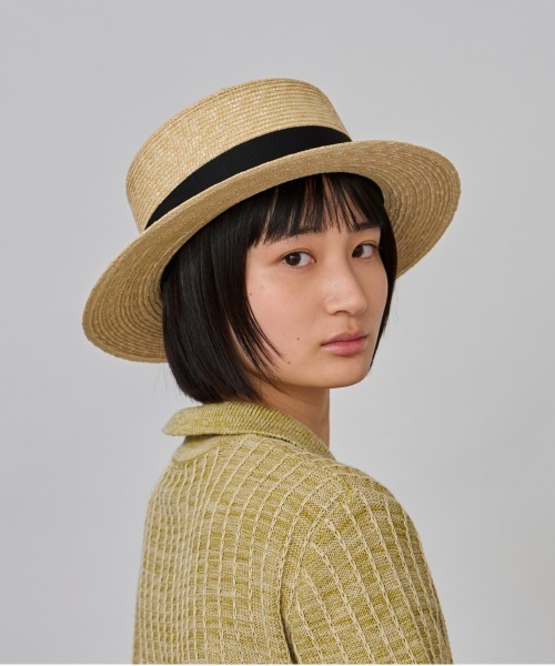 オーシバル　ハット　アイボリー　新品　未使用 セール】OVERRIDE STRAW BRAID BOATER / オーバーライド（ハット