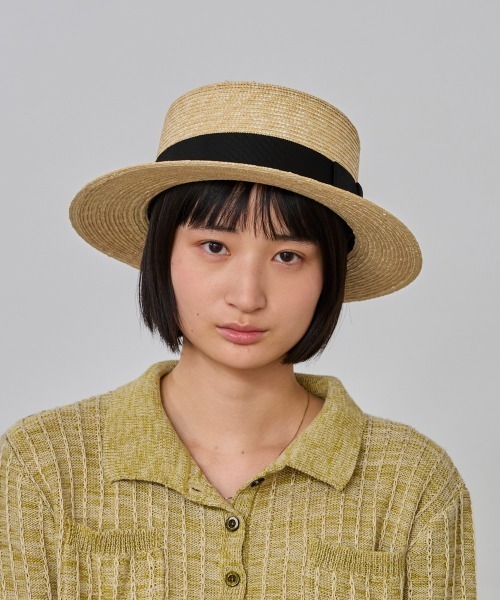 OVERRIDE（オーバーライド）の「OVERRIDE  STRAW BRAID BOATER / オーバーライド（ハット・レディース・ブラック・L 59cm/M/57.5cm）」の17枚目の写真