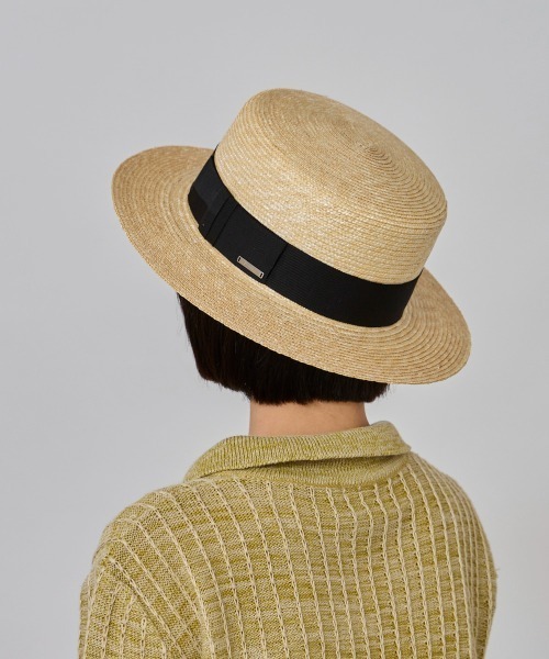 OVERRIDE（オーバーライド）の「OVERRIDE  STRAW BRAID BOATER / オーバーライド（ハット・レディース・ブラック・L 59cm/M/57.5cm）」の15枚目の写真