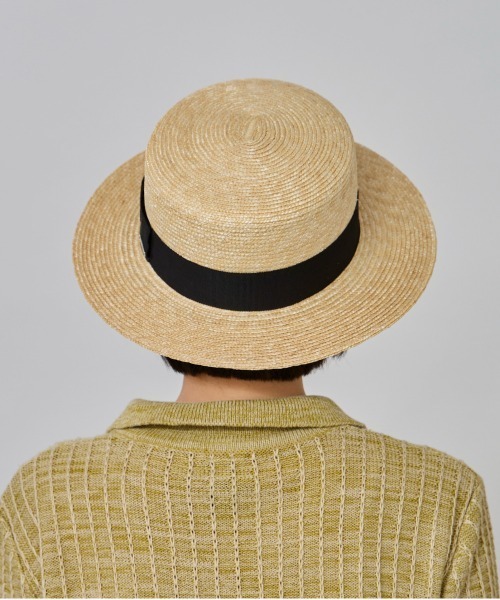 OVERRIDE（オーバーライド）の「OVERRIDE  STRAW BRAID BOATER / オーバーライド（ハット・レディース・ブラック・L 59cm/M/57.5cm）」の14枚目の写真