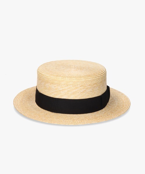 ウィンドハット アイボリー L セール】OVERRIDE STRAW BRAID BOATER / オーバーライド（ハット