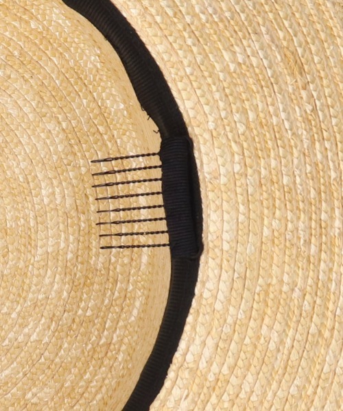 OVERRIDE（オーバーライド）の「OVERRIDE  STRAW BRAID BOATER / オーバーライド（ハット・レディース・ブラック・L 59cm/M/57.5cm）」の7枚目の写真