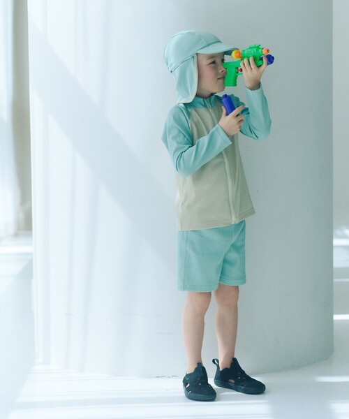 green label relaxing(グリーンレーベルリラクシング)の「GLR バイカラー ショートパンツ/ 水着/ キッズ 100cm-130cm(水着・キッズ・オリーブ/ライラック・100cm/110cm/120cm/130cm)」の3枚目の写真