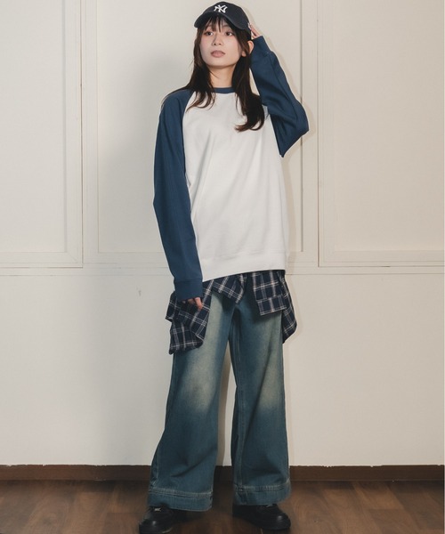 madrepadre（マドレパドレ）の「ヴィンテージウォッシュワイドデニムパンツ（デニムパンツ・レディース・ブルー・SMALL/MEDIUM）」の6枚目の写真
