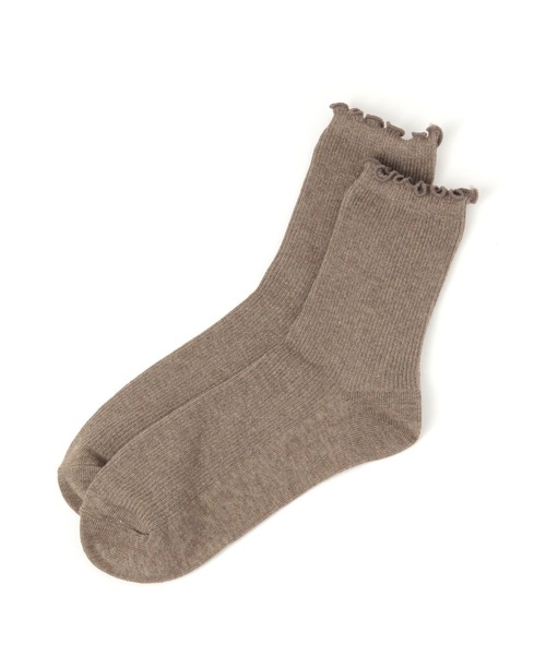 GLOBAL WORK（グローバルワーク）の「らくごこちリブメロウソックス/291568（ソックス/靴下・レディース・アイボリー/ブルー/ブラウン/ブラック/チャコールグレー/ベージュ/キナリ・FREE）」の6枚目の写真