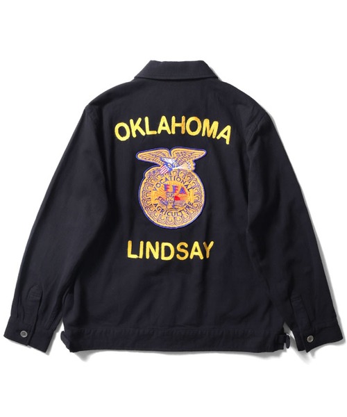 HOUSTON（ヒューストン）の「HOUSTON コットンリネンFFAジャケット（ブルゾン・メンズ・ブラック/ネイビー/ナチュラル・X-LARGE/XX-LARGE/MEDIUM/LARGE）」の2枚目の写真