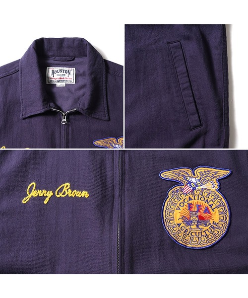 HOUSTON（ヒューストン）の「HOUSTON コットンリネンFFAジャケット（ブルゾン・メンズ・ブラック/ネイビー/ナチュラル・X-LARGE/XX-LARGE/MEDIUM/LARGE）」の7枚目の写真