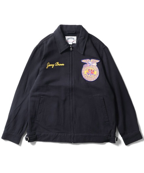 HOUSTON（ヒューストン）の「HOUSTON コットンリネンFFAジャケット（ブルゾン・メンズ・ブラック/ネイビー/ナチュラル・X-LARGE/XX-LARGE/MEDIUM/LARGE）」の4枚目の写真