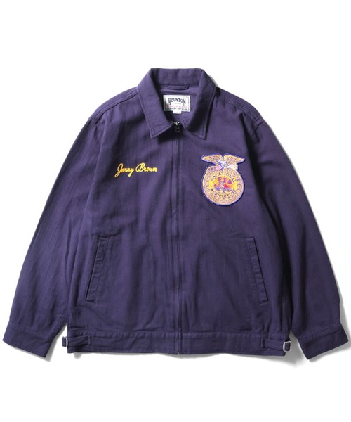 HOUSTON（ヒューストン）の「HOUSTON コットンリネンFFAジャケット（ブルゾン・メンズ・ブラック/ネイビー/ナチュラル・X-LARGE/XX-LARGE/MEDIUM/LARGE）」の6枚目の写真