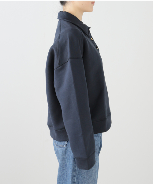 セール】GANNI/ ガニー Heavy Fleece Drop Shoulder Polo（スウェット