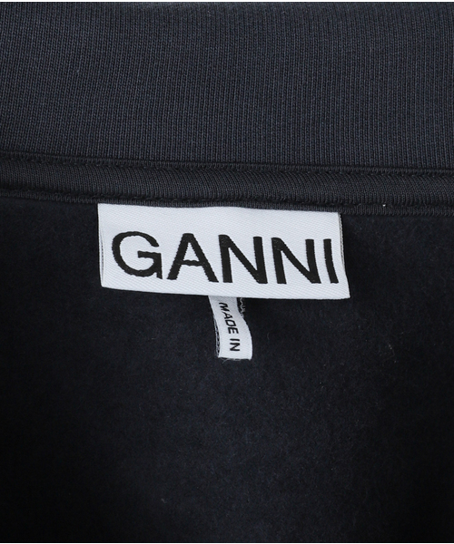 GANNI(ガニー)の「GANNI/ ガニー Heavy Fleece Drop Shoulder Polo(スウェット・レディース・ネイビー・FREE)」の5枚目の写真
